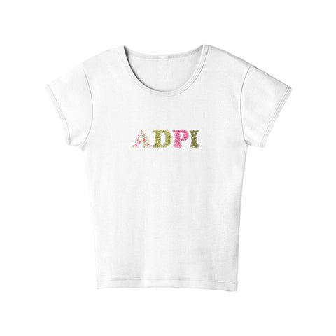 Patch Perfect Printed Sorority Baby Tee