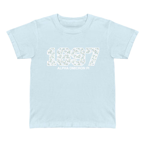 Cerulean Bloom Printed Sorority Baby Tee