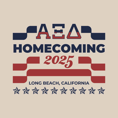 alpha xi delta americana homecoming design with blue and white stripes and stars