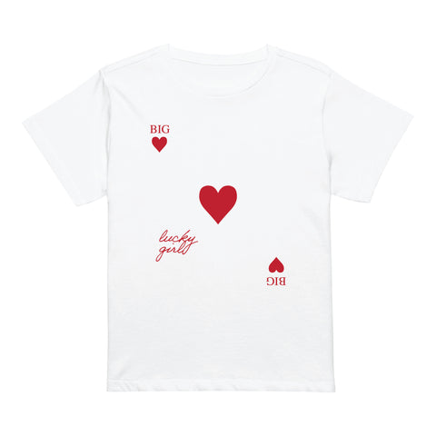 Hearts & Luck - Big Little Tee-Big-S-White-black, gray