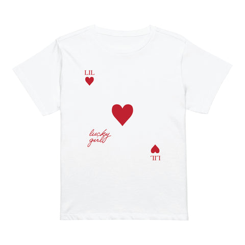 Hearts & Luck - Big Little Tee-Little-S-White-black, gray