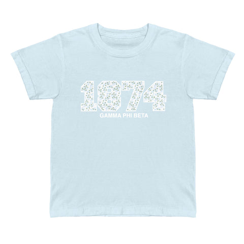 Cerulean Bloom Printed Sorority Baby Tee