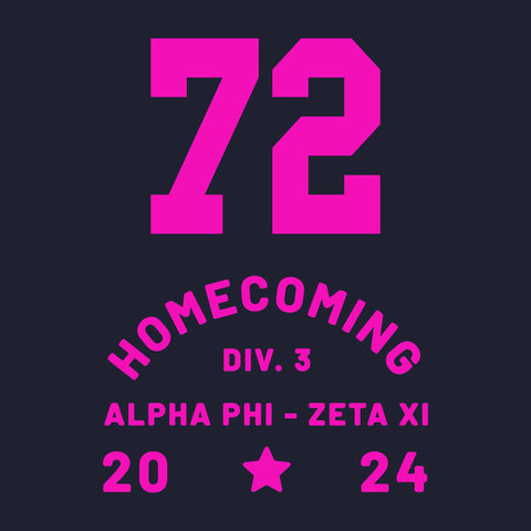alpha phi homecoming design in the style of a vintage phys ed tee
