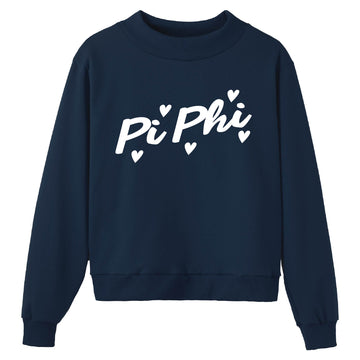 Heartbeat Navy Sorority Mock Neck