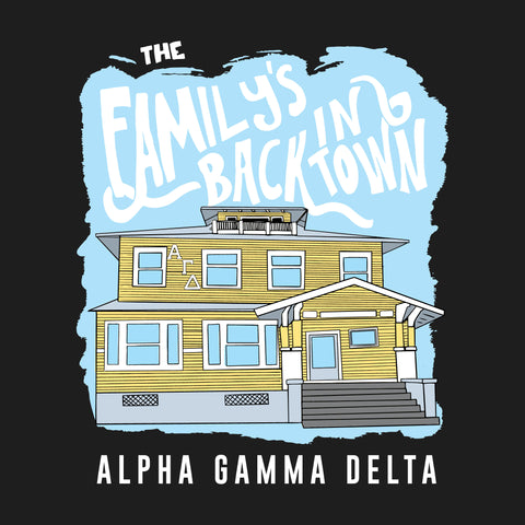 yellow sorority house design for Alpha Gamma Delta