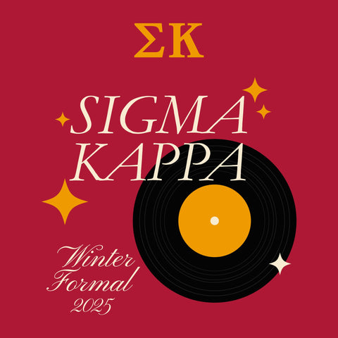 vinyl record design for sigma kappa winter formal