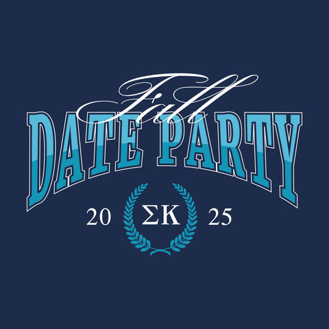 collegiate text featuring sigma kappa date party 2025