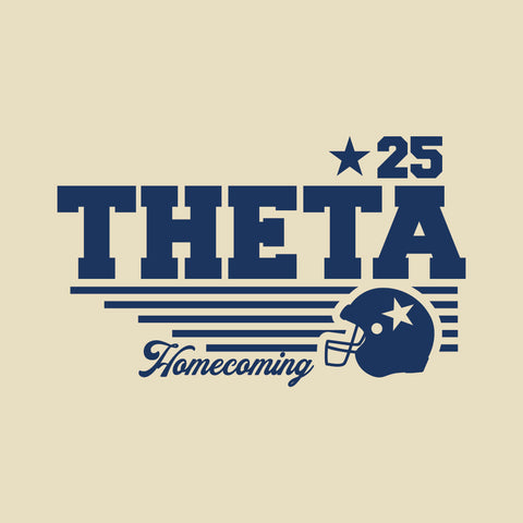 retro kappa alpha theta graphic with star and football helmet