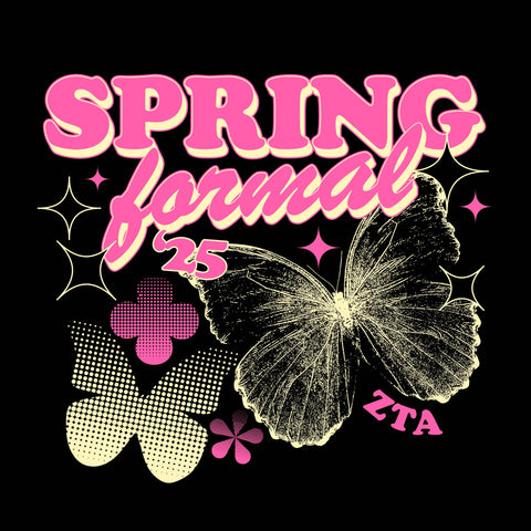 black and pink butterfly spring formal design
