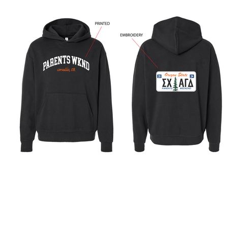 OSU Alpha Gamma PO:10007 Midweight Hoodie/No Drawstrings