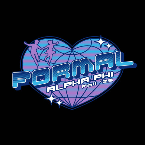 y2k design of a heart globe for formal -alpha phi fall 25
