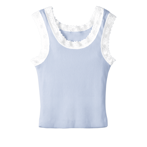 Victoria Tank, custom cropped lace tank top in healing angelite color
