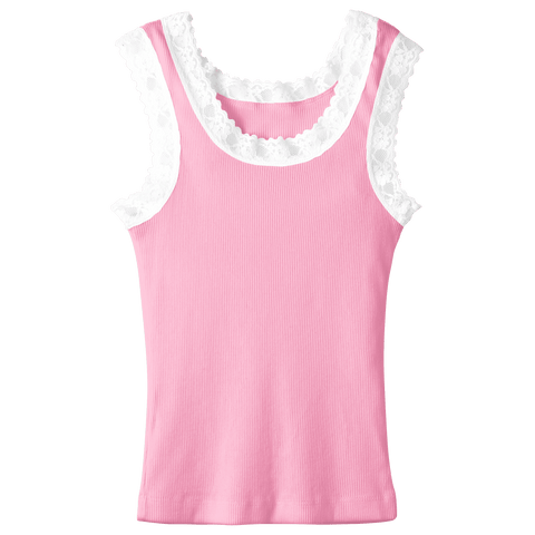 Victoria Tank, custom full-length lace tank top in dream house color