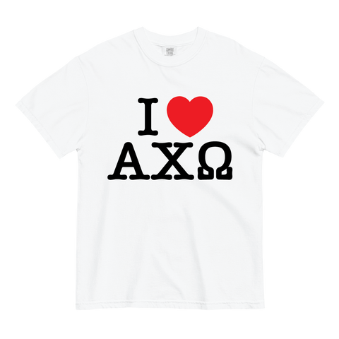 I Heart Tee-Alpha Chi Omega-Small-white