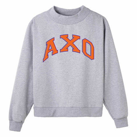 Purple and Orange Campus Colors Sorority Mock Neck
