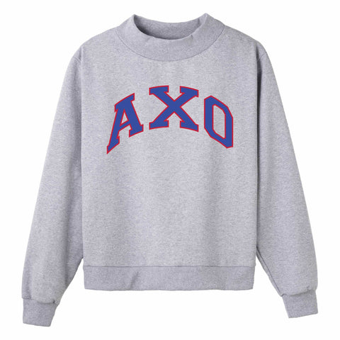 Blue and Red Campus Colors Sorority Mock Neck