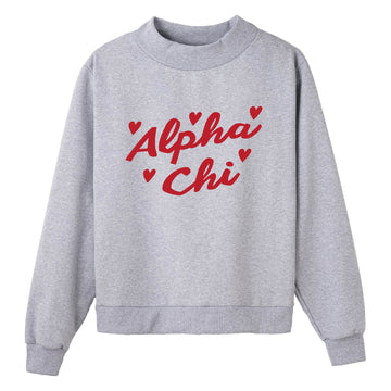 Heartbeat Gray Sorority Mock Neck