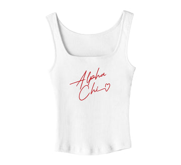 With Love White Sorority Tank