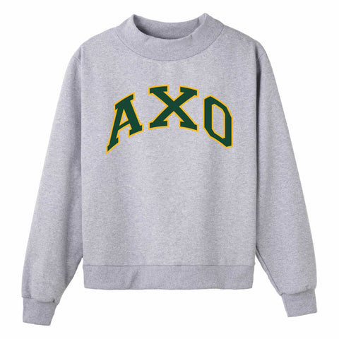 Green and Yellow Campus Colors Sorority Mock Neck