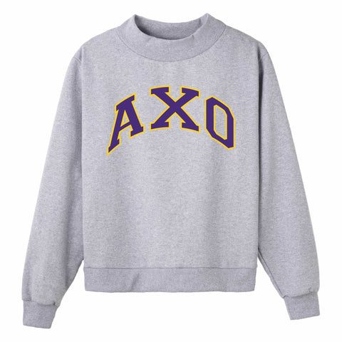 Purple and Gold Campus Colors Sorority Mock Neck
