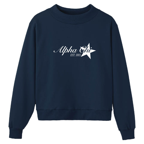 Written in the Stars Navy Sorority Mock Neck