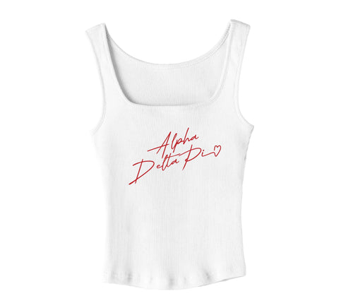 With Love White Sorority Tank