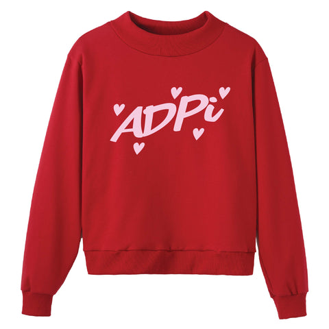 Heartbeat Red Sorority Mock Neck