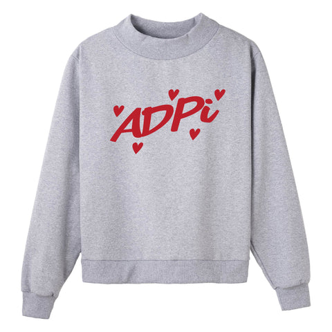 Heartbeat Gray Sorority Mock Neck