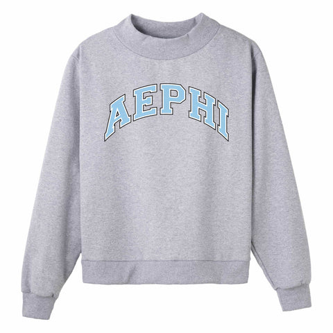 Light Blue Campus Colors Sorority Mock Neck