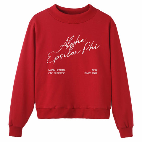 Crimson Script Sorority Mock Neck