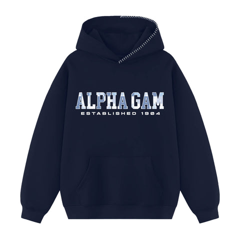 Pieced Together Hood Stitch Sorority Hoodie