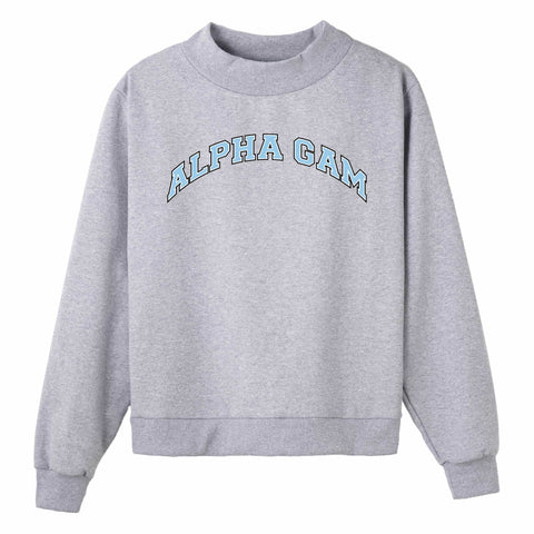 Light Blue Campus Colors Sorority Mock Neck