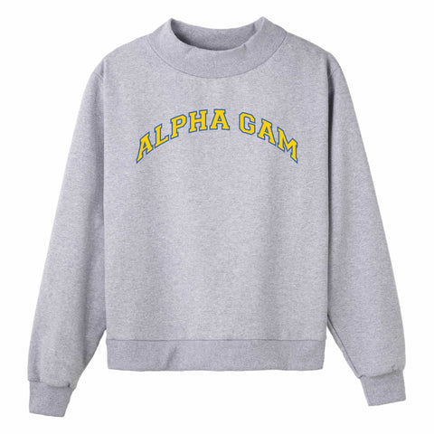 Light Blue and Gold Campus Colors Sorority Mock Neck