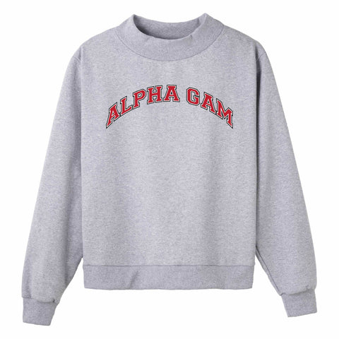 Crimson Campus Colors Sorority Mock Neck