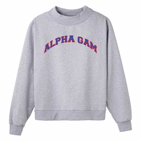 Blue and Red Campus Colors Sorority Mock Neck