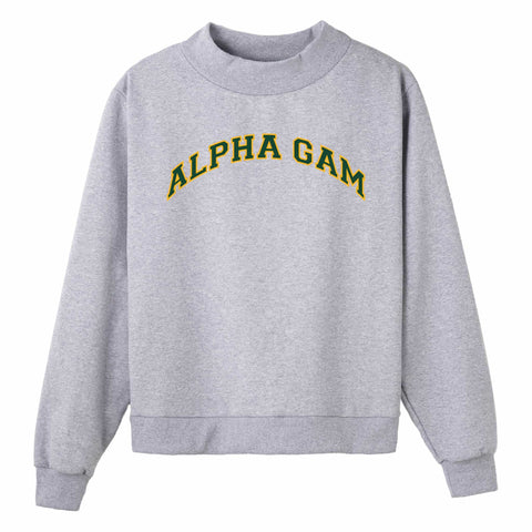 Green and Yellow Campus Colors Sorority Mock Neck