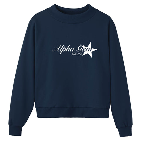 Written in the Stars Navy Sorority Mock Neck