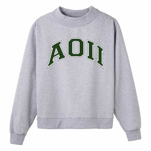 Green Campus Colors Sorority Mock Neck