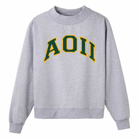 Green and Yellow Campus Colors Sorority Mock Neck