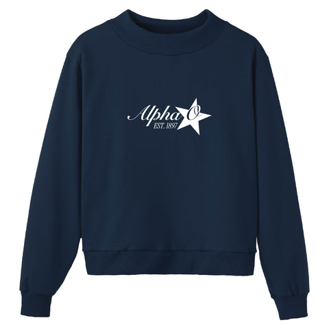 Written in the Stars Navy Sorority Mock Neck