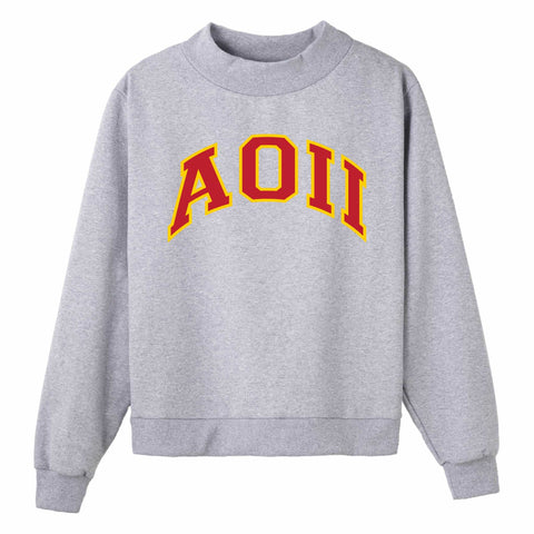 Crimson and Gold Campus Colors Sorority Mock Neck