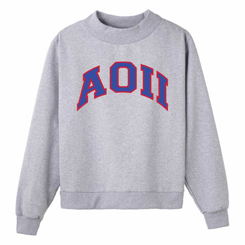Blue and Red Campus Colors Sorority Mock Neck