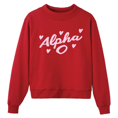 Heartbeat Red Sorority Mock Neck