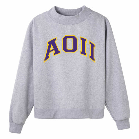 Purple and Gold Campus Colors Sorority Mock Neck