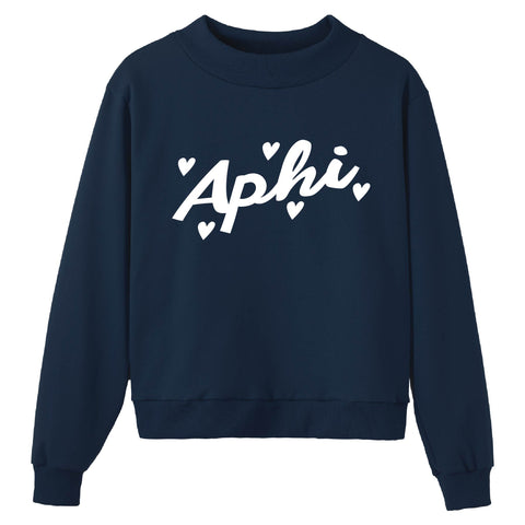 Heartbeat Navy Sorority Mock Neck