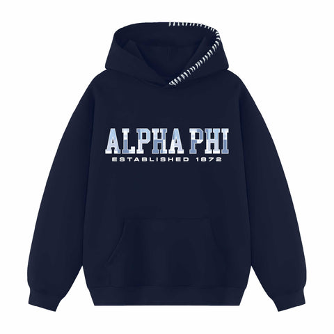 Pieced Together Hood Stitch Sorority Hoodie