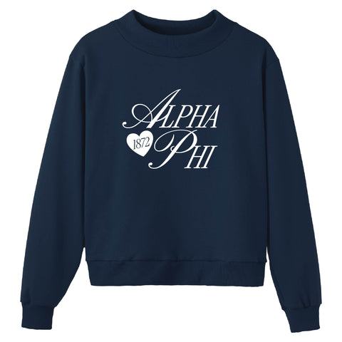 Adorn Navy Sorority Mock Neck