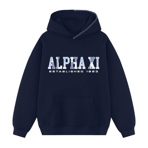 Pieced Together Hood Stitch Sorority Hoodie