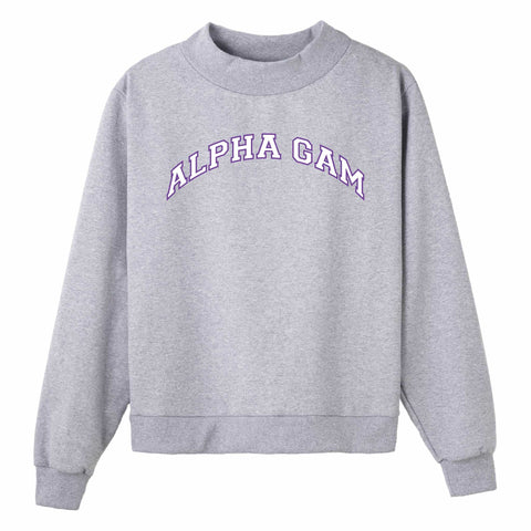 Purple and White Campus Colors Sorority Mock Neck