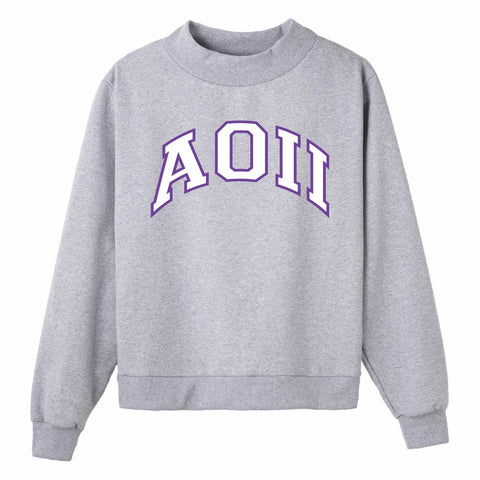 Purple and White Campus Colors Sorority Mock Neck